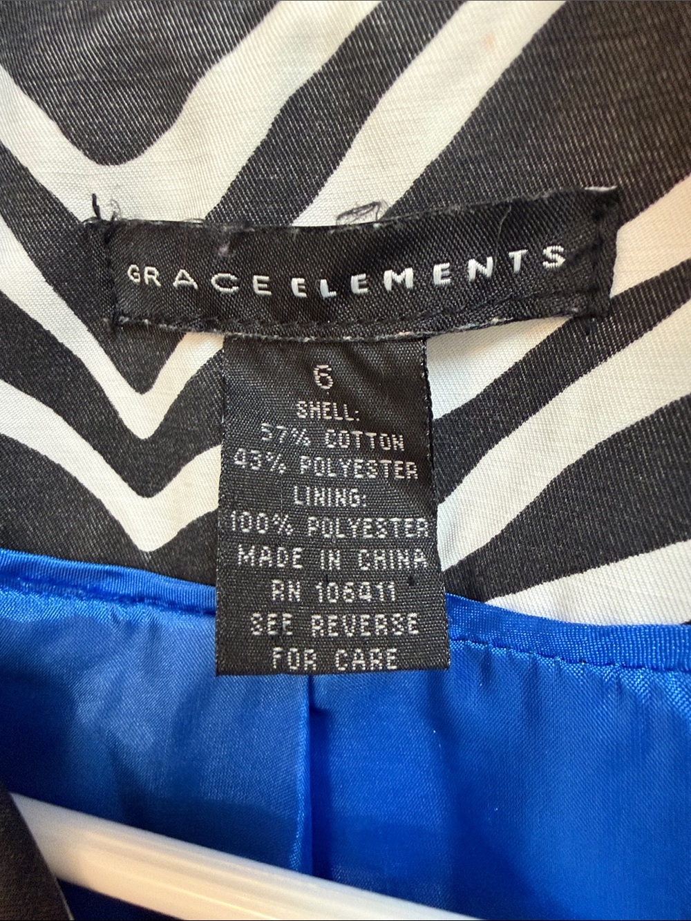 Grace Elements Black and White Zebra-Print Double-Breasted Peacoat - Picture 3 of 7